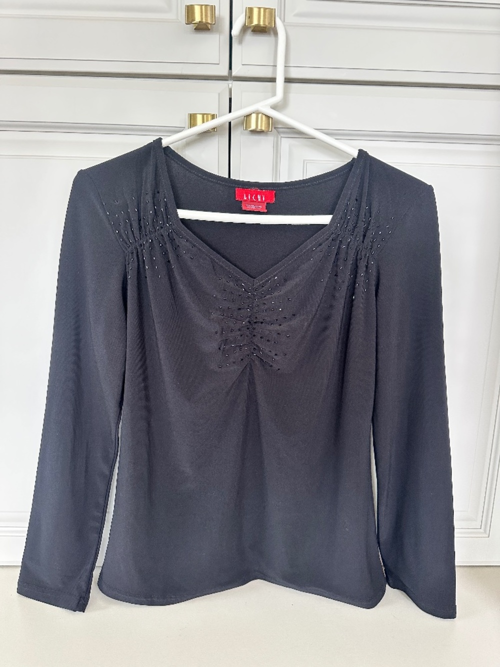 Womens M Top by Lichi High Quality Glass Beads Soft and Silky AS NEW